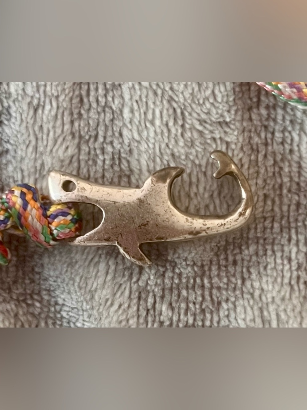 Multi-Color Braided Cord Necklace with Silver Shark Clasp - Picture 2 of 4